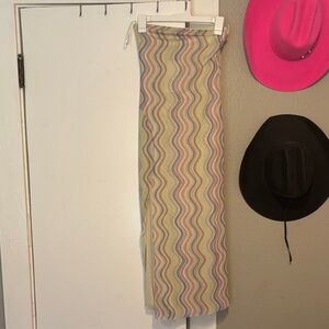 Zara Multicolor Wave Pattern Midi Dress